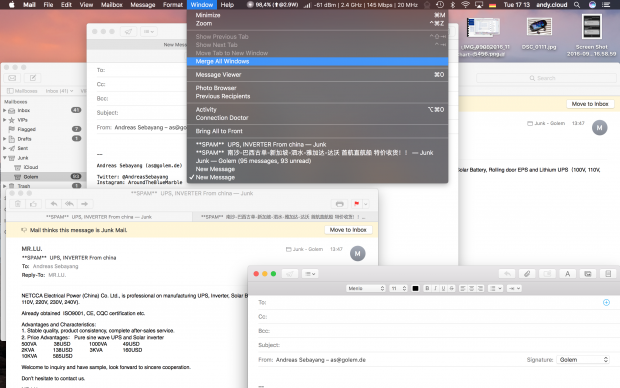 Das Zusammenfügen von Fenstern bezieht sich nur auf die aktive Klasse der Fenster. Andere Fenster derselben Anwendung werden nicht zusammengefügt. (Screenshot: Golem.de)